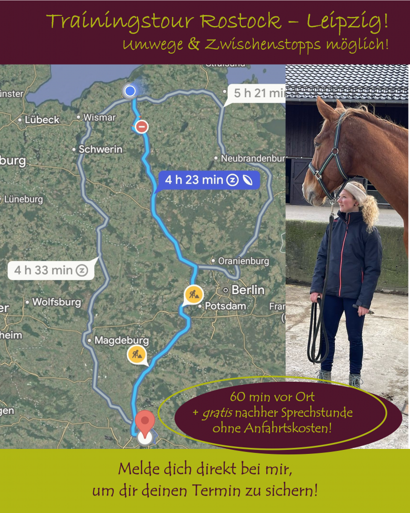 Trainingstour Route zwischen Rostock und Leipzig